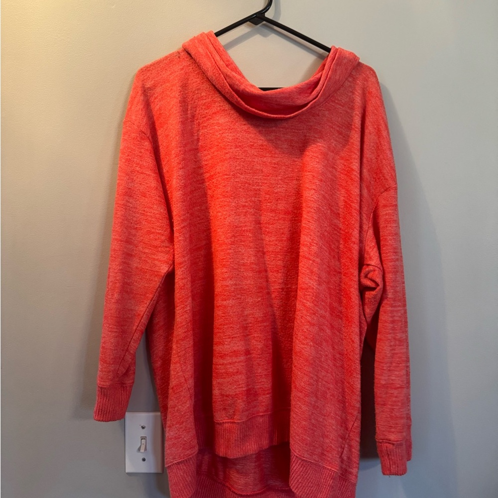 Torrid Vibrant Coral Cowl Neck Sweater